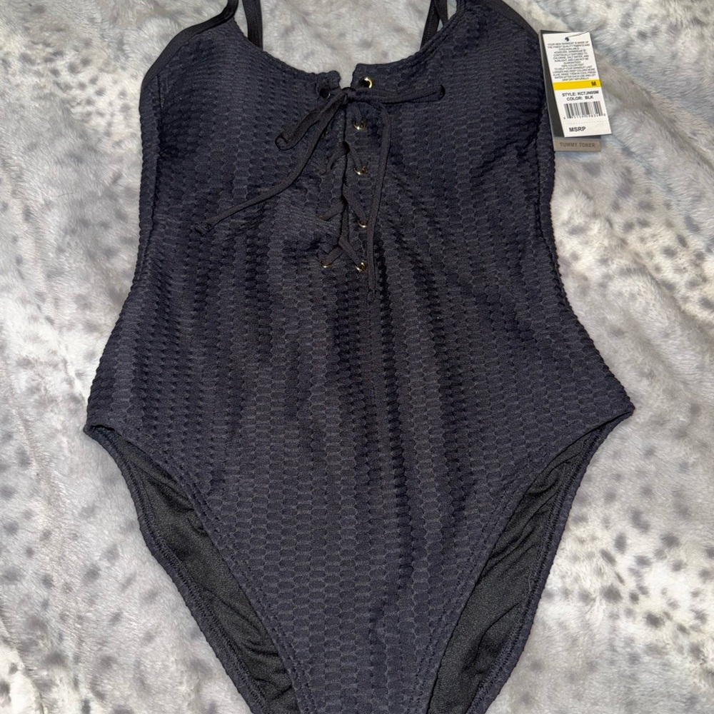Kenneth Cole Black One-Piece Swimsuit